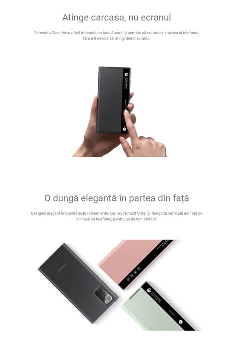 Husa activa originala Samsung Smart Clear View Cover Note20 Note 20 5G