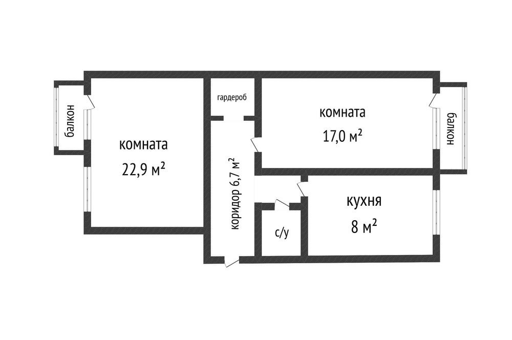 улучшенная 2-ком на 2 этаже