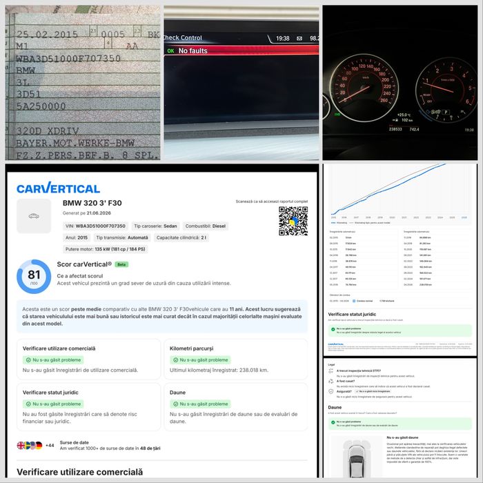 BMW F30// M Pachet //320D/ Head Up/ Trapa / Navi Mare NBT/ Hi-Fi / Istoric Complet