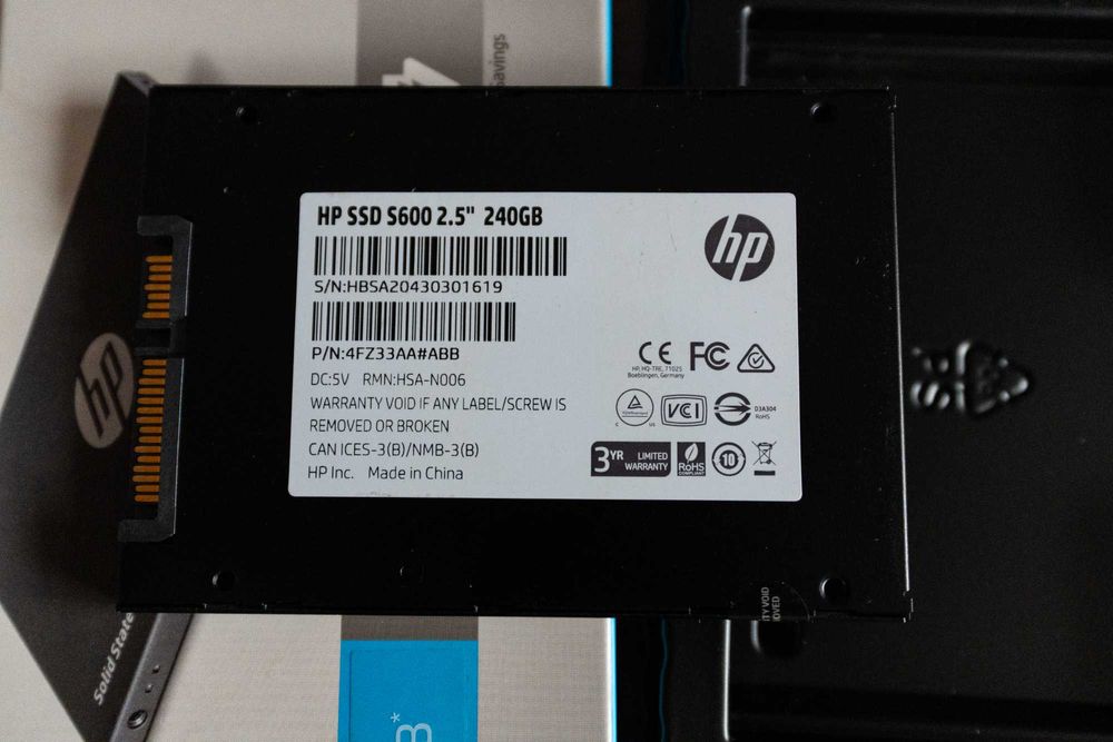 SSD HP S600 240GB 2.5” SATA – ca nou, in cutie originală