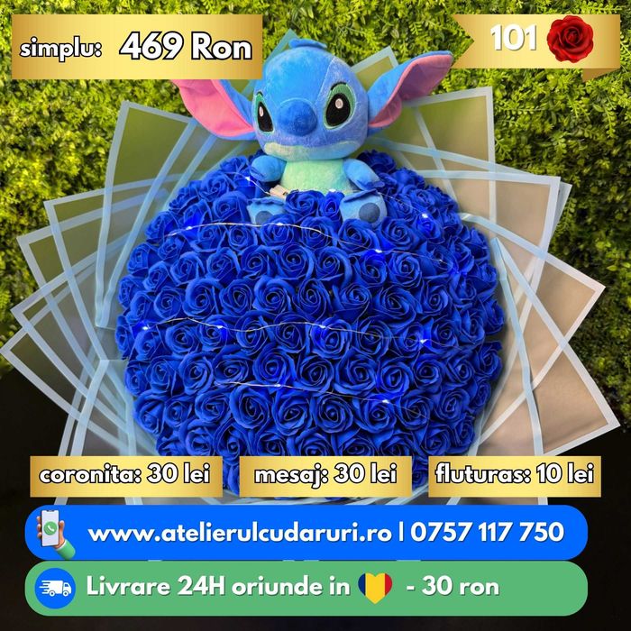 Buchete Trandafiri Sapun cu Stitch | Livrare oriunde