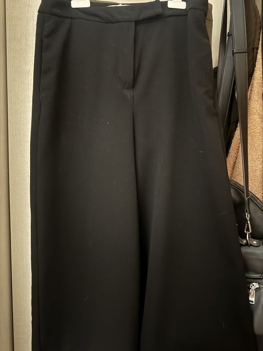 Брюки палаццо б/у зеленые, черные