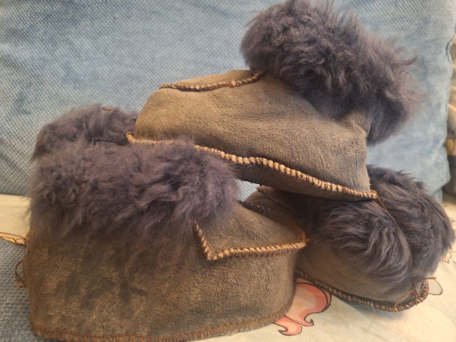 Детски пантофки / чехли естествена агнешка кожа