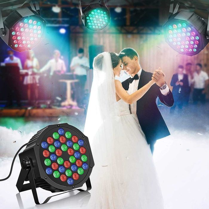 U`King 4PCS RGB Par LED батерии с чанта, безжична 36 LED сценична лампа с дистанционно управление