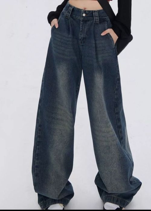 Джинсы синие голубые белые