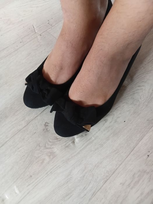 Туфли замшевые, чёрного цвета