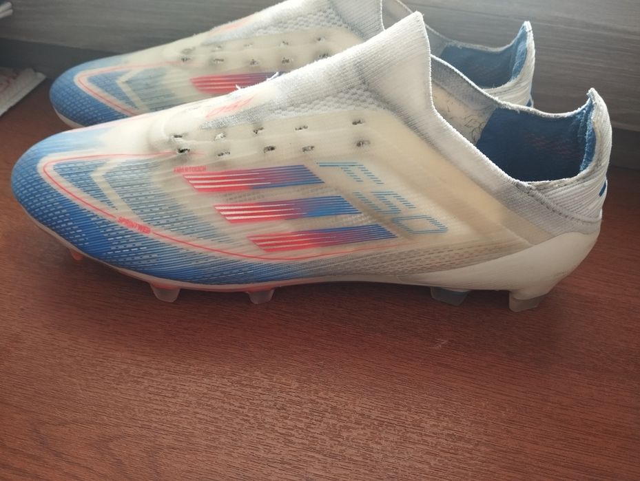 Бутсы adidas f50 синие-белые 42размер