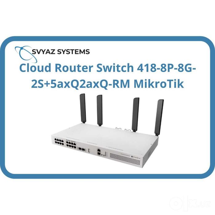 Mikrotik Cloud Router Switch 418-8P-8G-2S+5axQ2axQ-RM Коммутатор