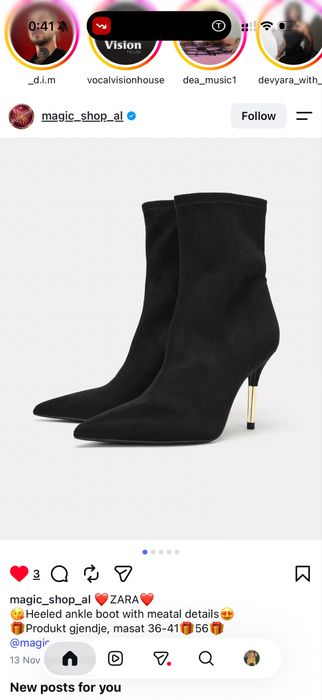 Черни боти ZARA със златист ток
