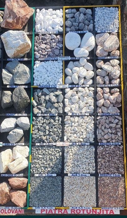 Piatra rotunjita decorativ ornamentala colturoasa  alba rosiatica  gri