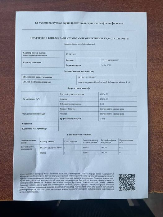 Бир гектар ер майдони срочно сотилади.