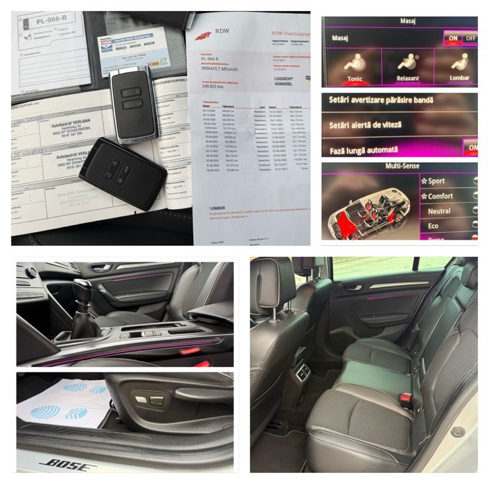 Renault Megane 4 Bose , 1.5 dci 110 cp , Euro6 , Fabr. 2017, Masaj ,Ambientale , Led , Carte Service + Istoric Km Complet !!