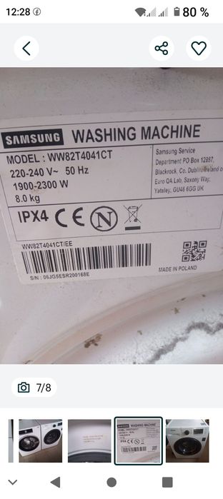 Vând mașină de spălat rufe,haine,8 kg