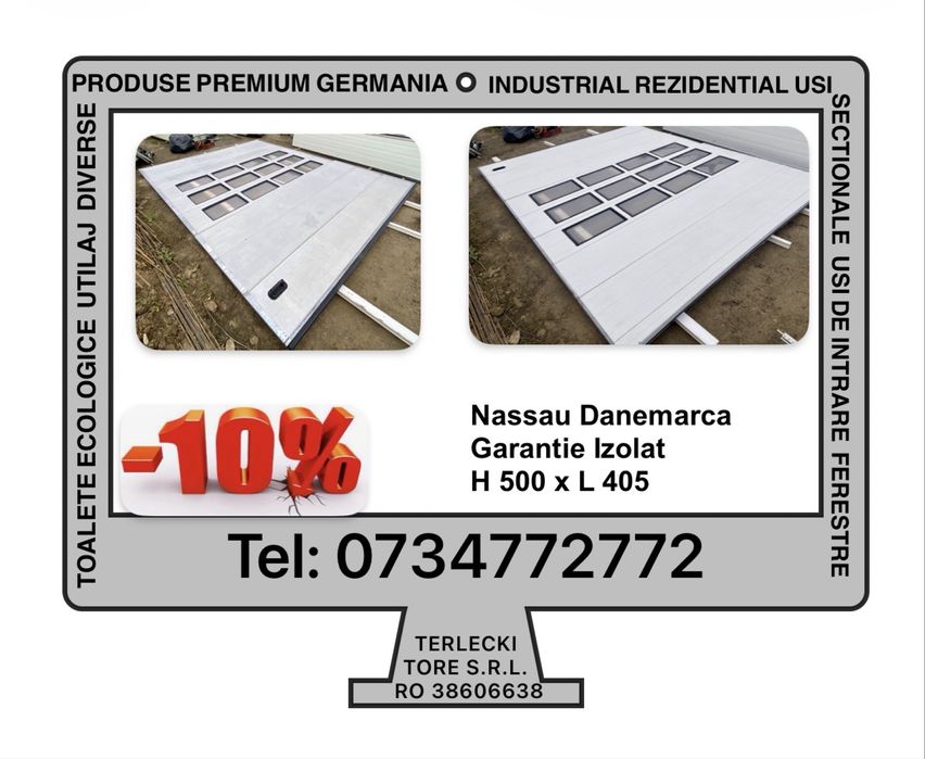 USA SECTIONALA INDUSTRIALA  Nassau poarta  garaj H 500 x L 405 Garanti