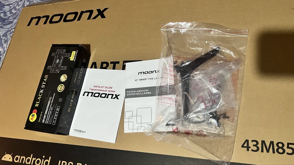 Телевизор MOONX новый 43 smart FHD tv full комплект