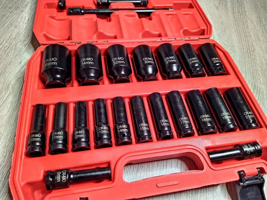Trusa chei tubulare de impact lungi 25 piese, 8-36mm, 1/2