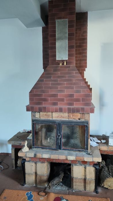 Șemineu rustic cărămidă / geamuri termorezistente Germania