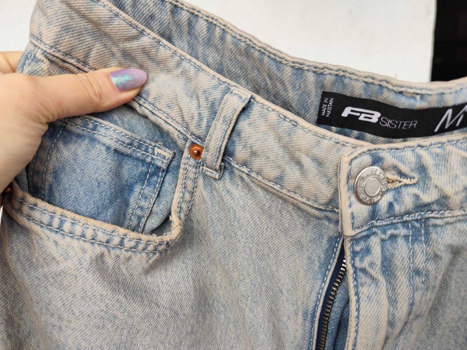 Нови накъсани дънки с висока талия Фишбон (New Yorker), М размер