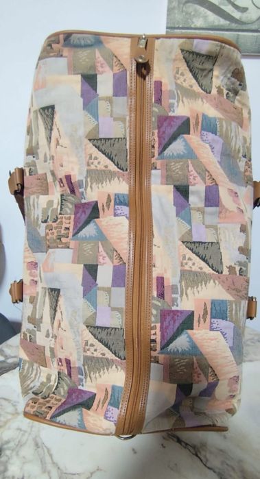 Geanta de voiaj cu manere din piele