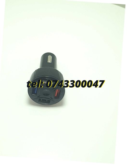 Incarcator Masina Auto 4 Porturi Bricheta Usb Qc Incarcare Rapida
