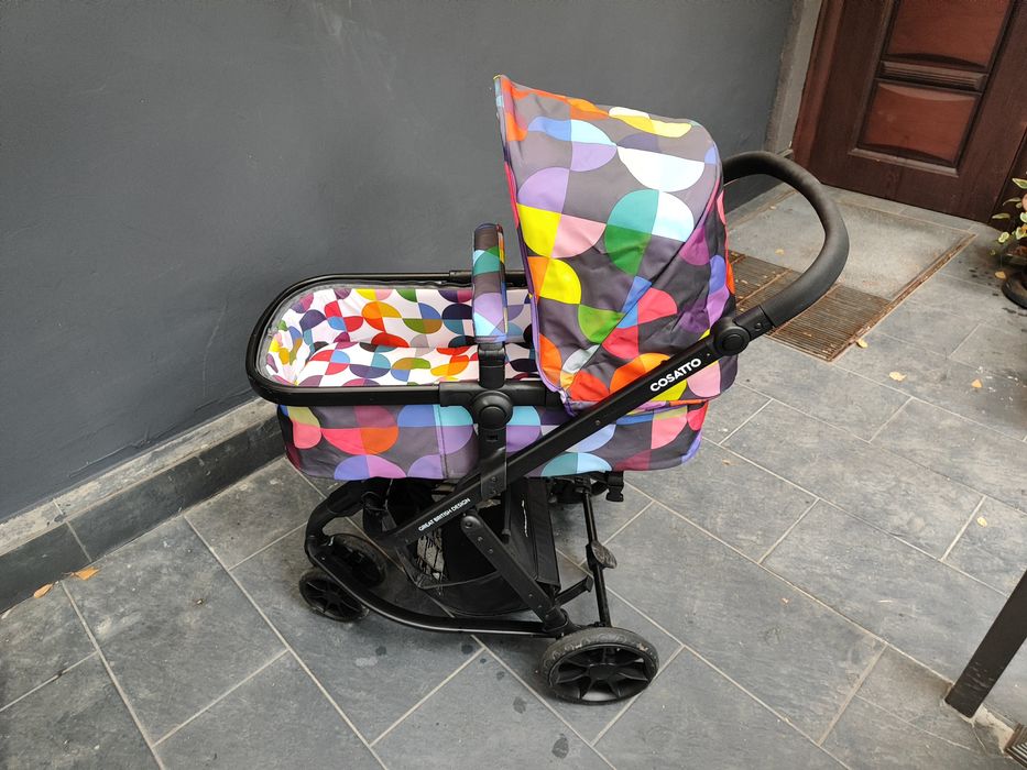 Бебешка количка Cosatto Giggle 2in1 с кош за кола, дъждобран и чувал