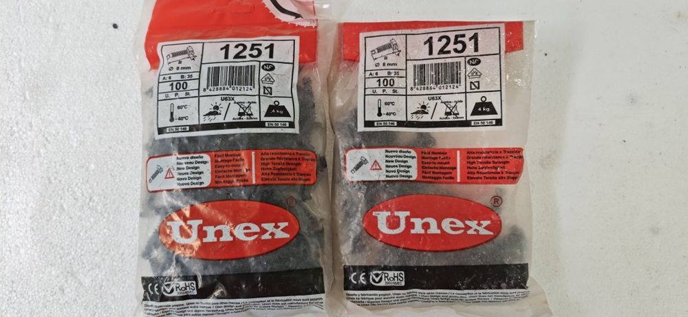 Set 100 bucăți + 30 CADOU dibluri / suporturi coliere Unex 1251 (8 mm)