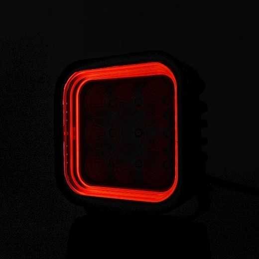 64W LED Халоген FLOOD – Работен Фар с Жълта и Червена Светлина 12V/24V