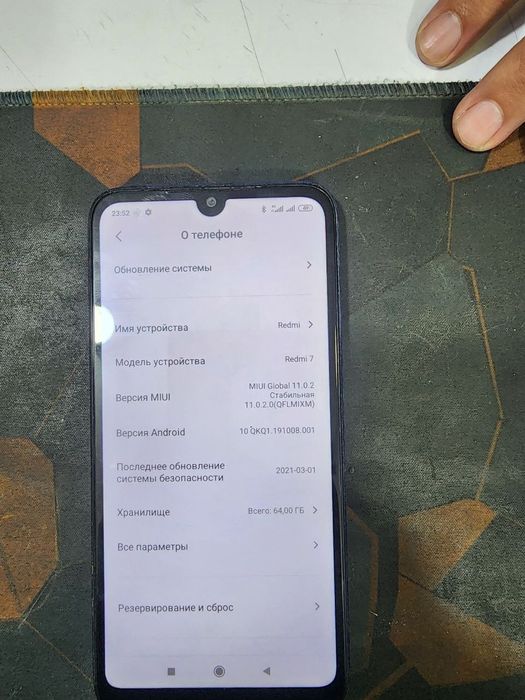 Redmi 7 3/64tali karopka yo pas kopya beriladi