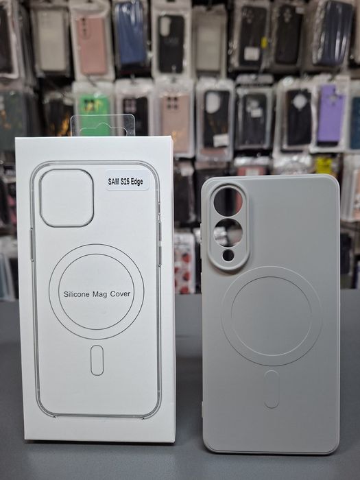 Гръб MagSafe за Samsung S25 Edge кейс за безжично зареждане