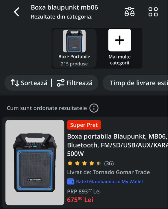 Boxa Bluetooth Blaupunkt, MB06