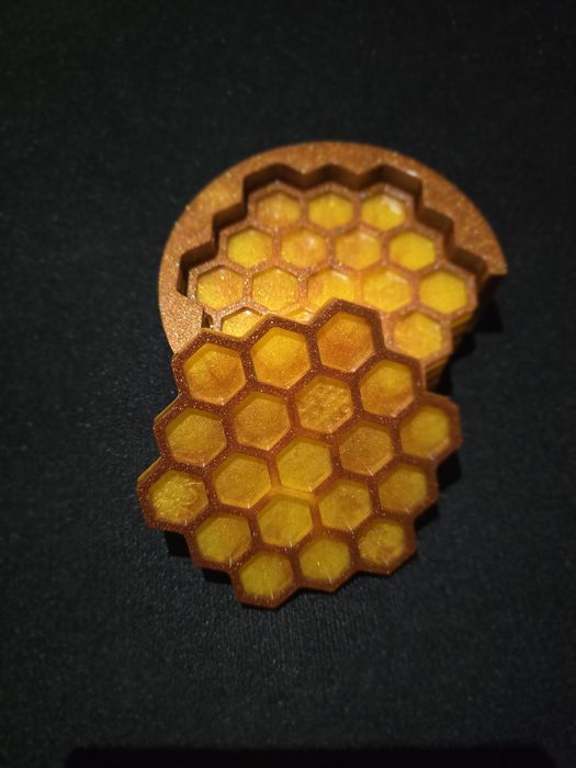 Комплект подложки за чаши от епоксидна смола, подарък за осми март...