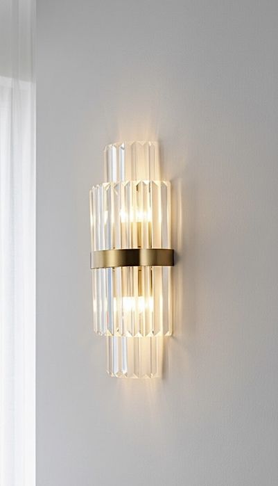 Aplica perete premium sticla si finisaj auriu iluminat de lux