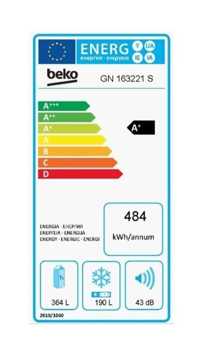 Combină frigorifică Beko Side by side  GN163221S, 554 l, Clasa A+, NeoFrost™ dual cooling, Dispenser apa,