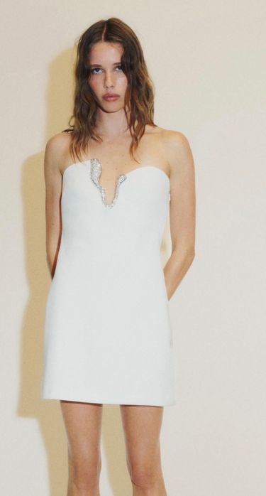 Zara дамска рокля с бижута