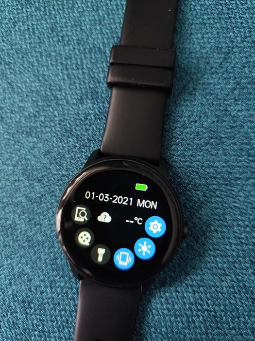 Ceas SmartWatch + Brățară Fitness 2in1 SmartVibe KFIT, 1.3 inch, Black