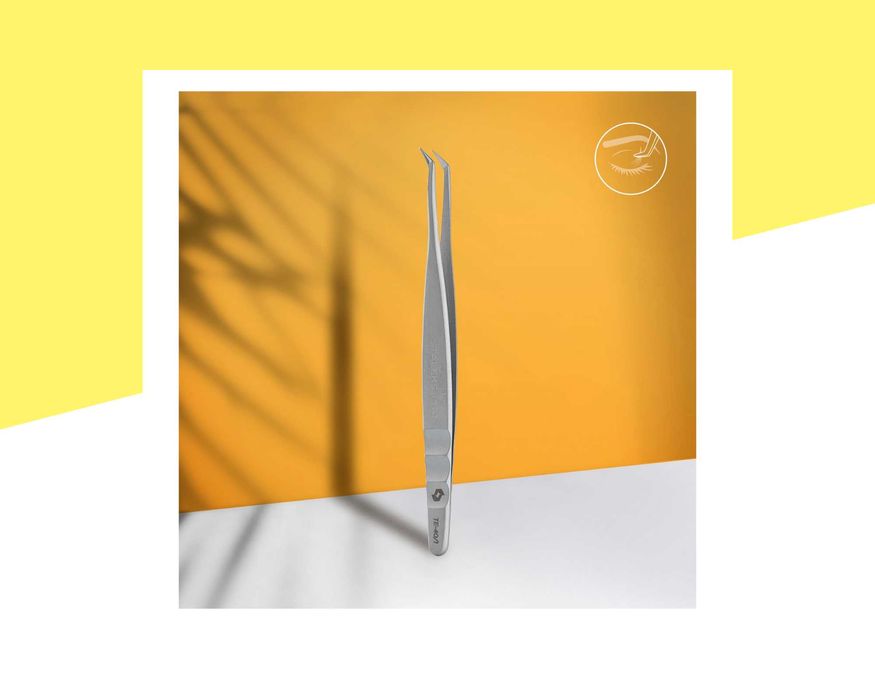 Професионални пинсети за миглопластика, мигли с L-извивка Staleks Pro