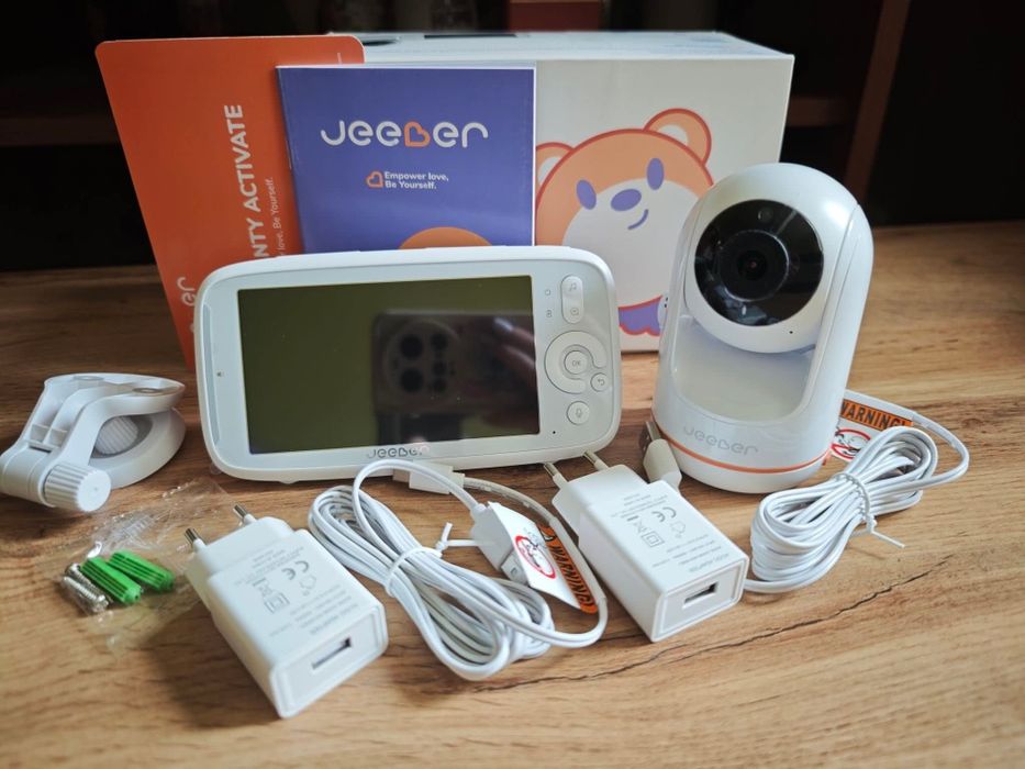 Видео бебефон jeeber с камера и 5” IPS дисплей – чисто нов, с лепенки.