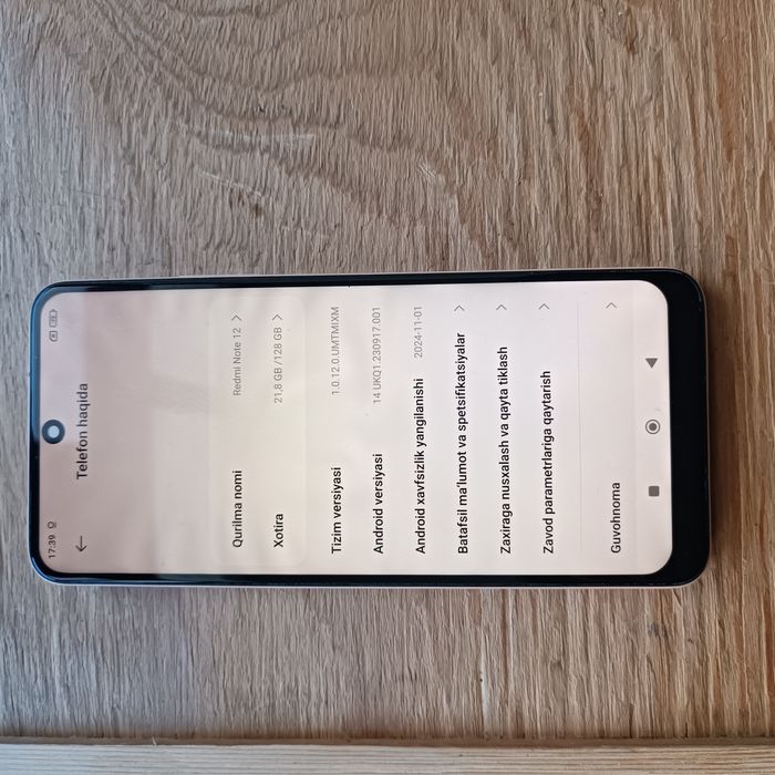 Redmi note 12 sana 17mayda quyldi