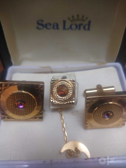 Винтажный набор запонок с зажимом Sea Lord (великобрит)  1970х