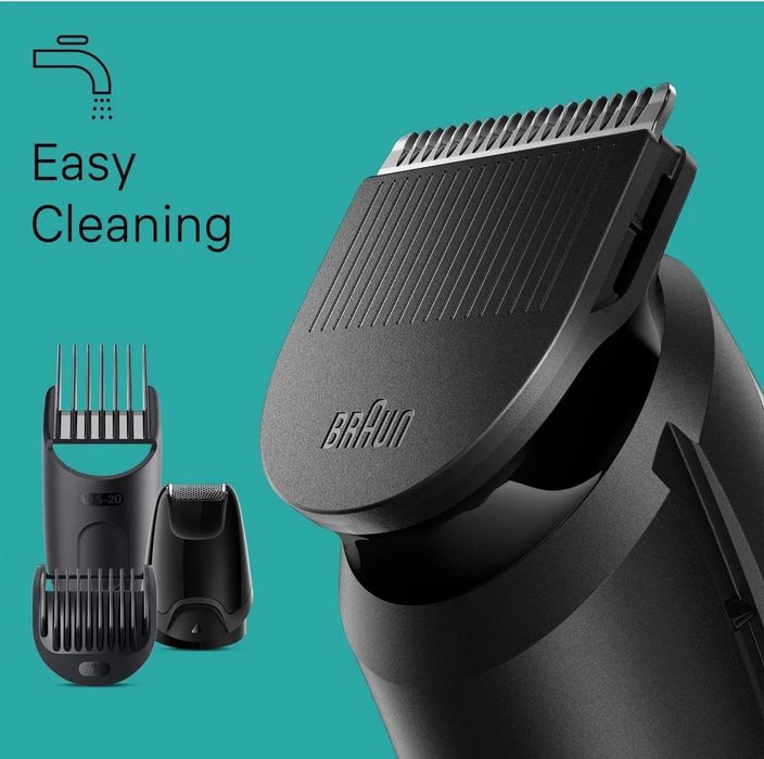 Мултифункционален тример Braun MGK3441, Wet&Dry, 8 в 1, 5 гребена, Автономност 80 минути, Торбичка за транспортиране, Черен