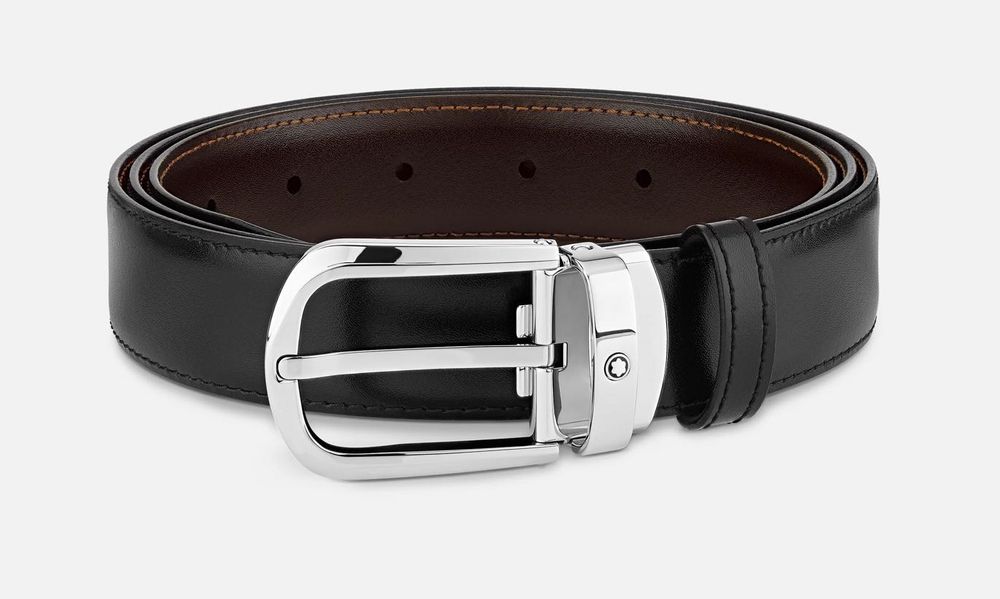 Curea reversibila Montblanc 114412 negru maro 30 mm