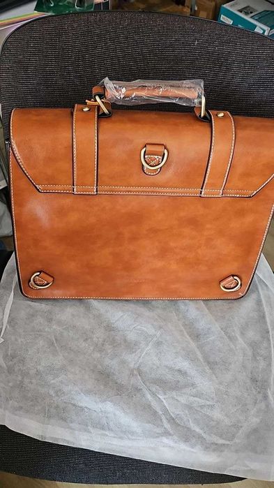 ECOSUSI Раница за жени, за лаптоп тип „куфарче“, веганска кожена чанта