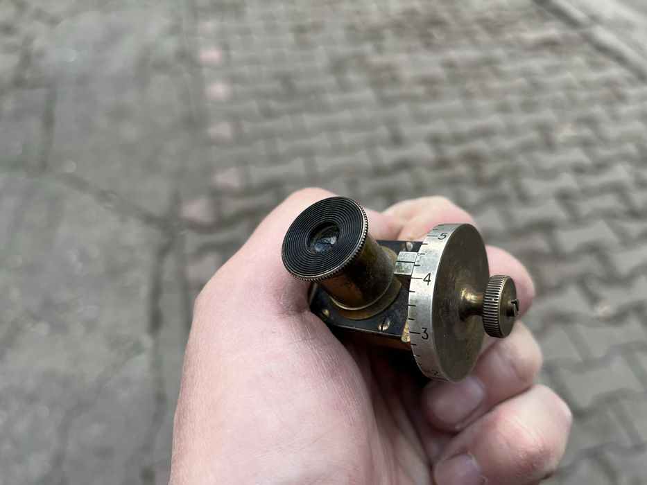Colimator optic filar din alamă pentru microscop (antic) cca. 1900