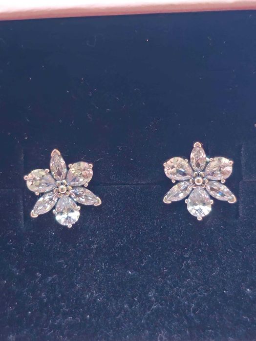 Сребърни обеци - цвете Pandora