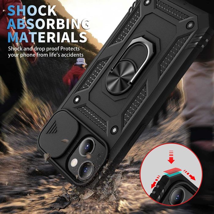 Husa Telefon iPhone 14 cu protectie camera si suport