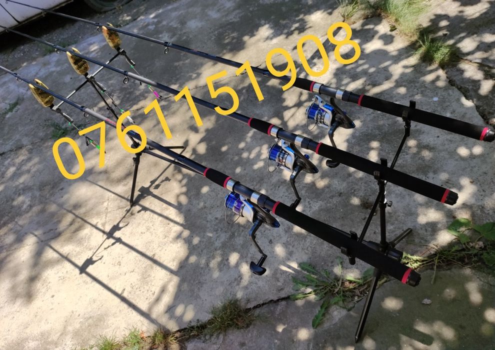 Kit  complet Suport Rod pod 3 Avertizori+3 Swingere+3 Lansete+3 Muline