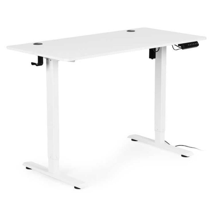 Електрическо бюро, 120x60 см, регулируема височина 72-117 см, бял