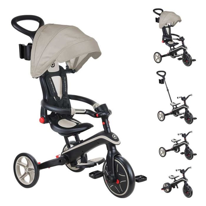 Детска триколка 4 в 1 GLOBBER EXPLORER TRIKE FOLDABLE, сгъваема – бежов цвят