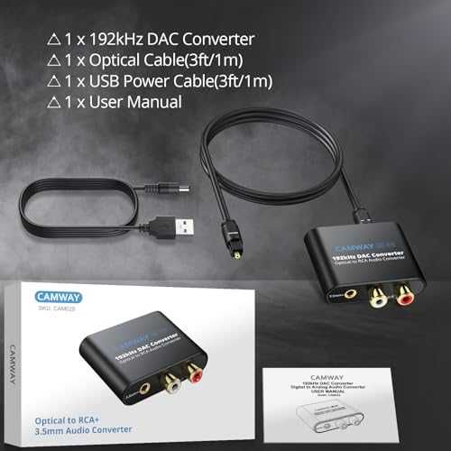 DAC конвертор CAMWAY SPDIF/Toslink към RCA аудио