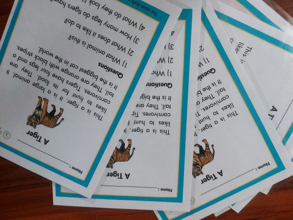 ko'rgazmali qurollar, ingliz tili o'qituvchilari uchun tarqatma